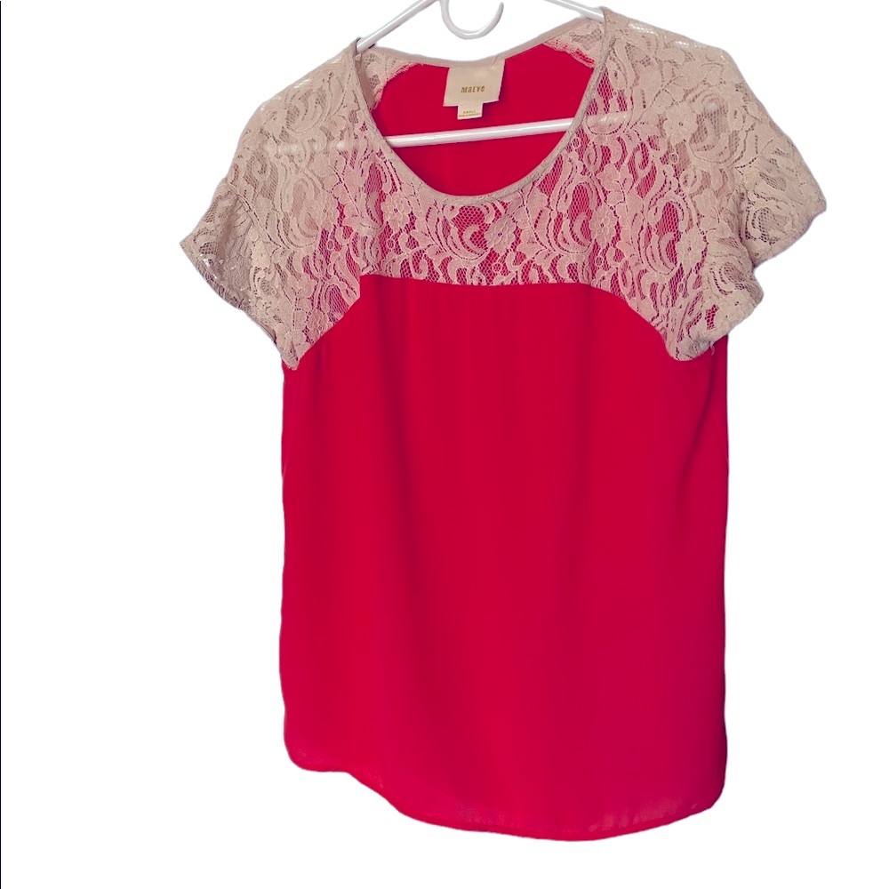 Anthropologie Maeve lace and orange size S